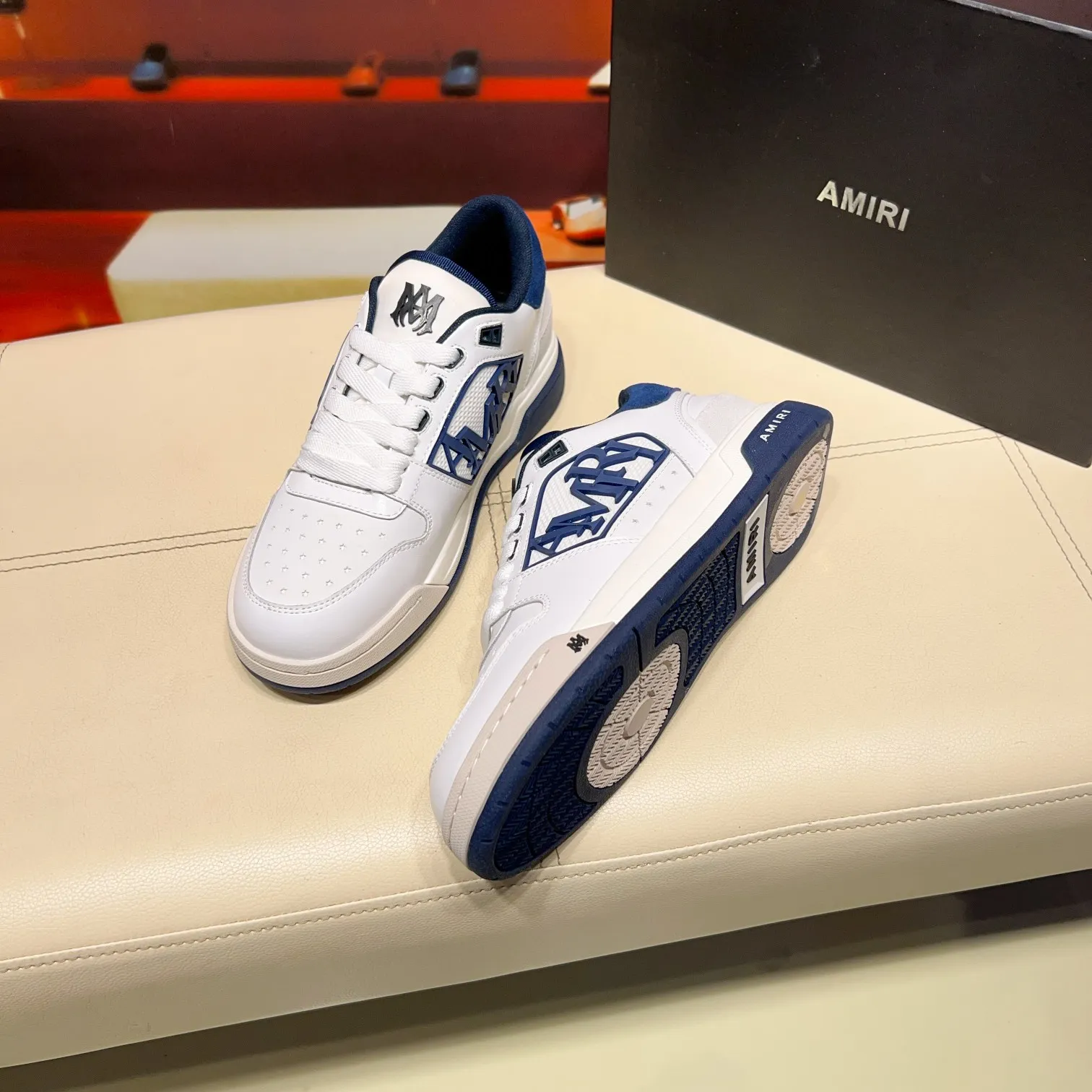 Men's men's shoes 💰500 [New style] 🌲🌲 Amiri - New Amiri trendy shoes, low-top casual sports shoes, the same style as celebrities, made of selected cowhide stitching, original outsole, comfortable on the feet, high-end workmanship, welcome to buy Size: 39-45 (customized for 46)
